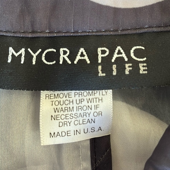 MYCRA PAC Polka Dot Rain Jacket, Black, Grey & Tan. Matching pouch/strap 6/8 EUC - Picture 11 of 17